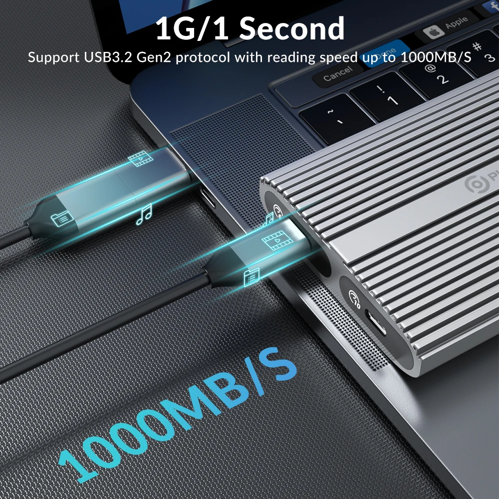 PHIXERO 10Gbps herramienta gratis Dual Bay M.2 NVMe 2bay SSD carcasa 10Gbps velocidad de parpadeo Thunderbolt 3 Compatible con Windows Mac - imagen 3