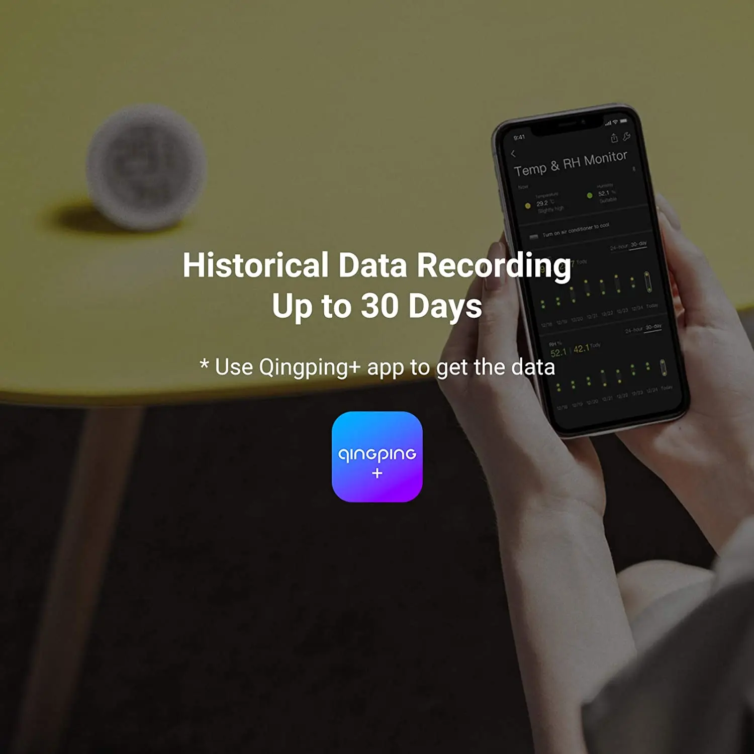 Qingping-Sensor Digital de temperatura y humedad, pantalla LCD interior de alta precisión, grabación automática de datos para Xiaomi Apple HomeKit - imagen 3