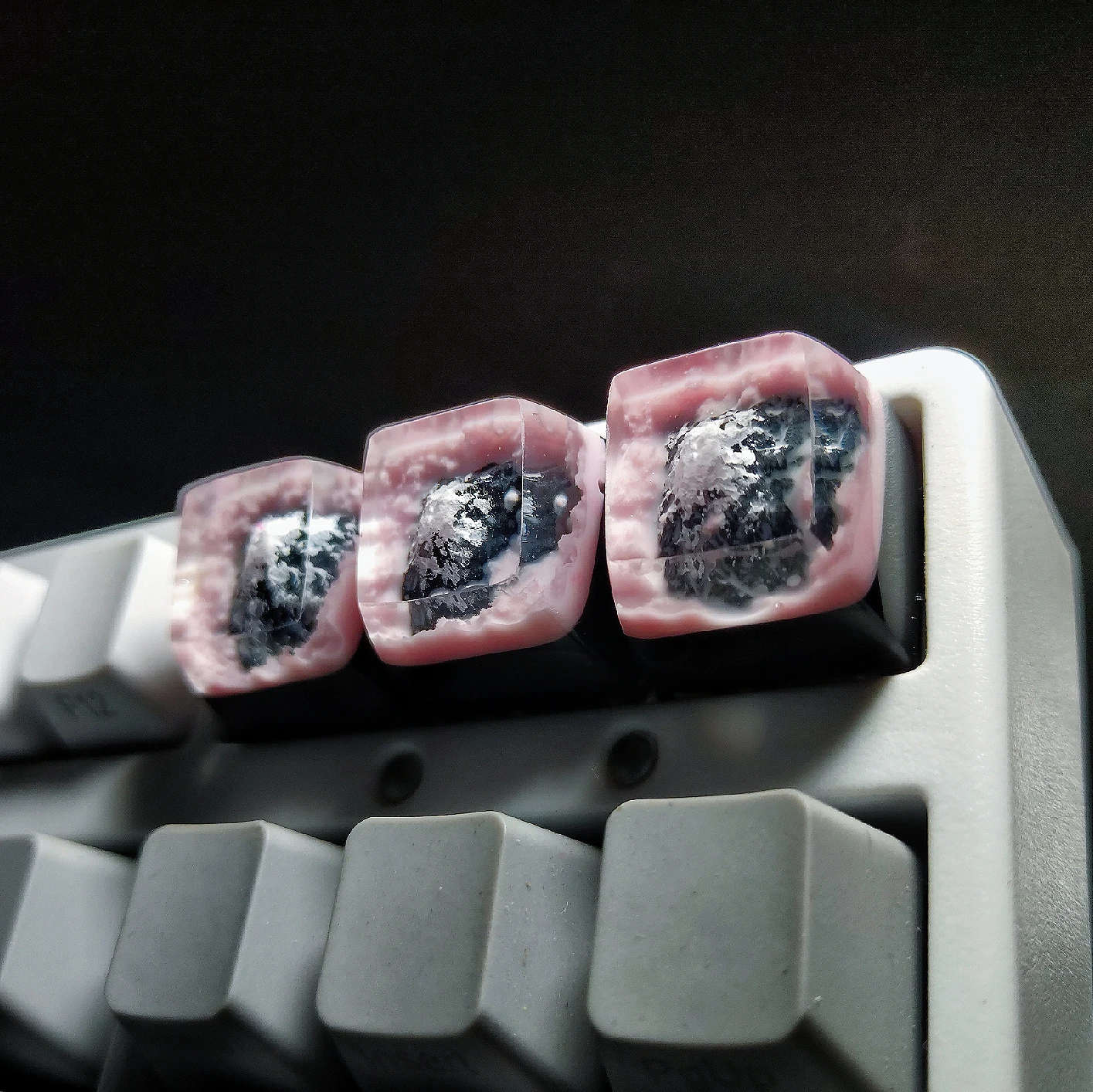Sakura Mount Fuji Artisan Resin Keycaps para teclado mecánico retroiluminado para GK64 61 Anne Pro 2 AK87, PC Gamer, teclas personalizadas 1u