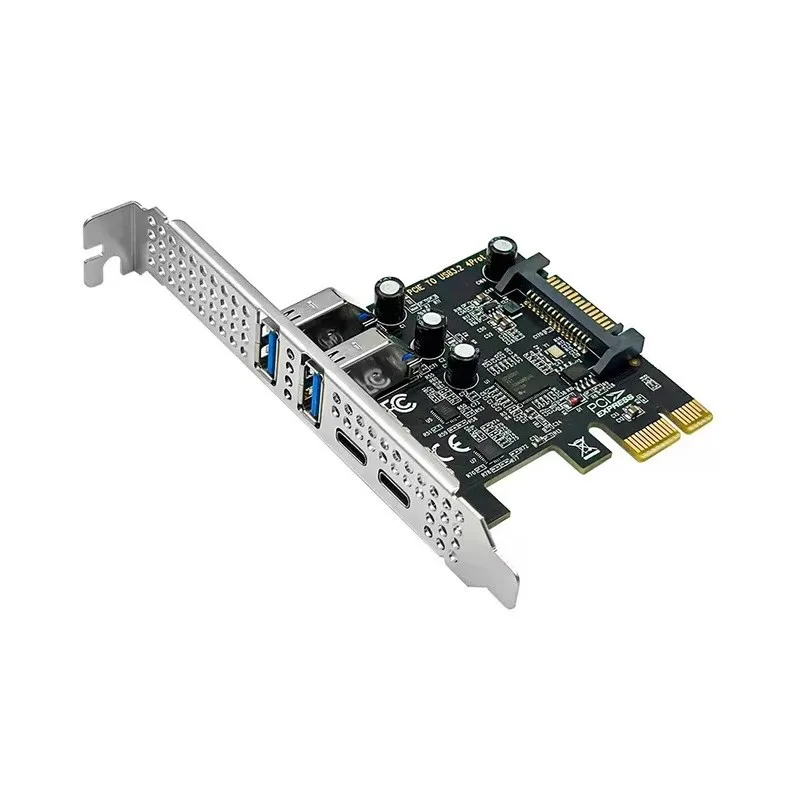 Tarjeta de expansión PCIE a USB 3,2 Gen1 5Gbps PCI Express 1x 4X 8X 16X placa 2 USB 2 tipo C adaptador extensible convertidor USB de ordenador - imagen 4