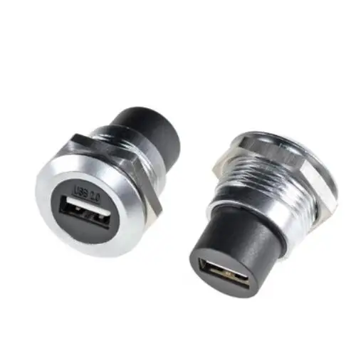 Conector de montaje en Panel de chasis de forma redonda USB 2,0 3,0 hembra a través del cable de datos de extensión de enchufe - imagen 4
