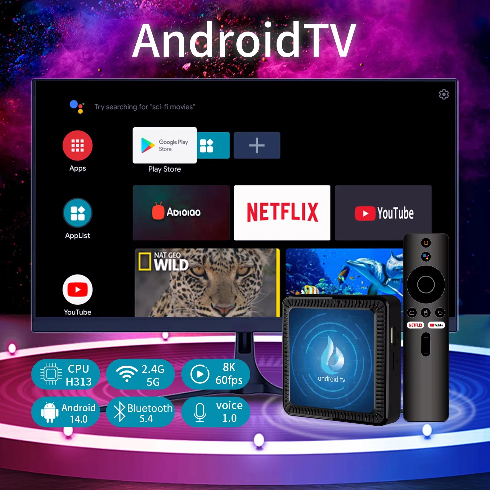 Q17 Smart TV Box 5G Wifi Android 14 TV Box Quad Core Allwinner H313 64GB 128GB decodificador asistente de Google reproductor multimedia Netflix - imagen 3