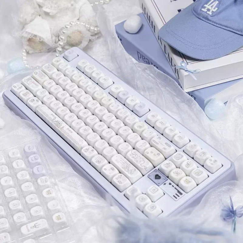 Teclas bonitas personalizadas de postre de conejo, 130 teclas, sublimación de tinte, teclas PBT, perfil MOA para interruptores Cherry MX, Teclado mecánico - imagen 5