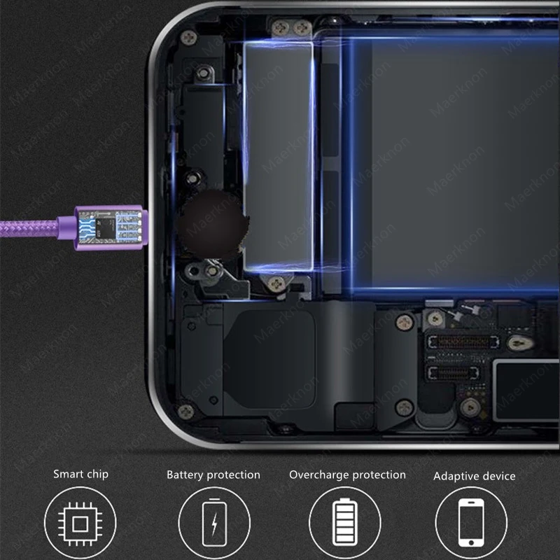 Cable Micro USB 2.4A de carga rápida, cargador Microusb trenzado de nailon, Cable de datos para Samsung, Xiaomi, Huawei, teléfono Android, Micro Cable USB - imagen 3