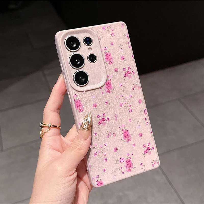 Funda rosa con diseño de lichi y flores pequeñas para Realme C53 C51 C63 C55 C35 C30S C65 C21Y C25Y 14 13 12 11 9 Pro Plus 10 8 5G 8i - imagen 4