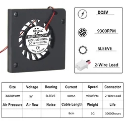 Ventilador RFB3004 Refrigeración Microproyector 30mm 5V
