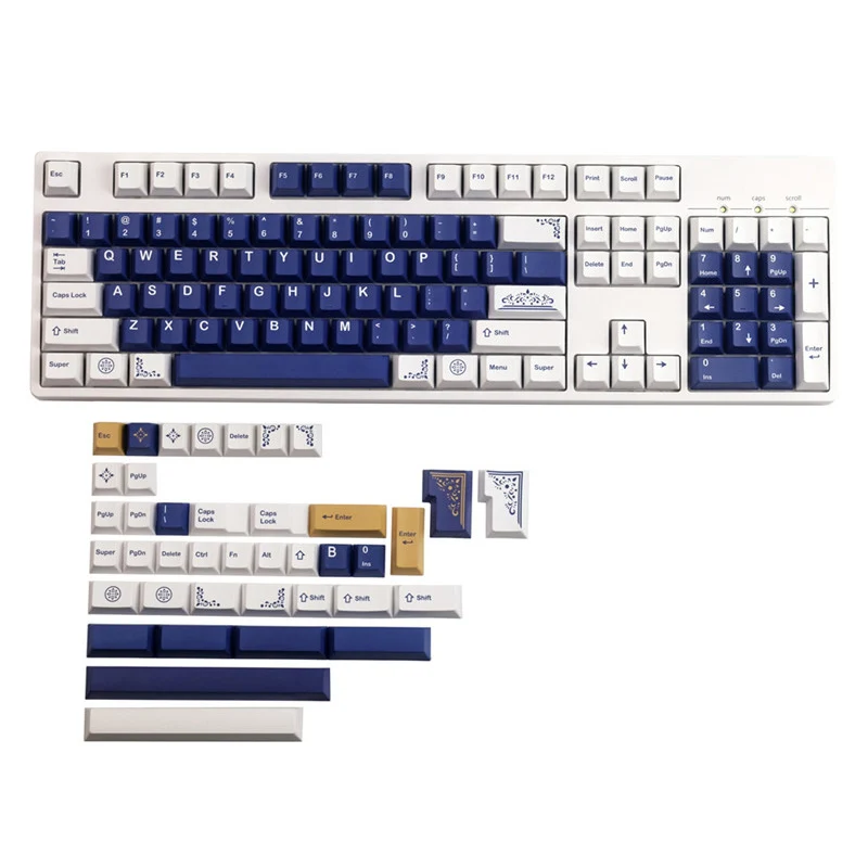 Teclas GMK Lazurite de 144 teclas, teclas de sublimación de tinte PBT con perfil de cereza para teclado mecánico MX Switch 61/64/68/884/87/980 - imagen 5