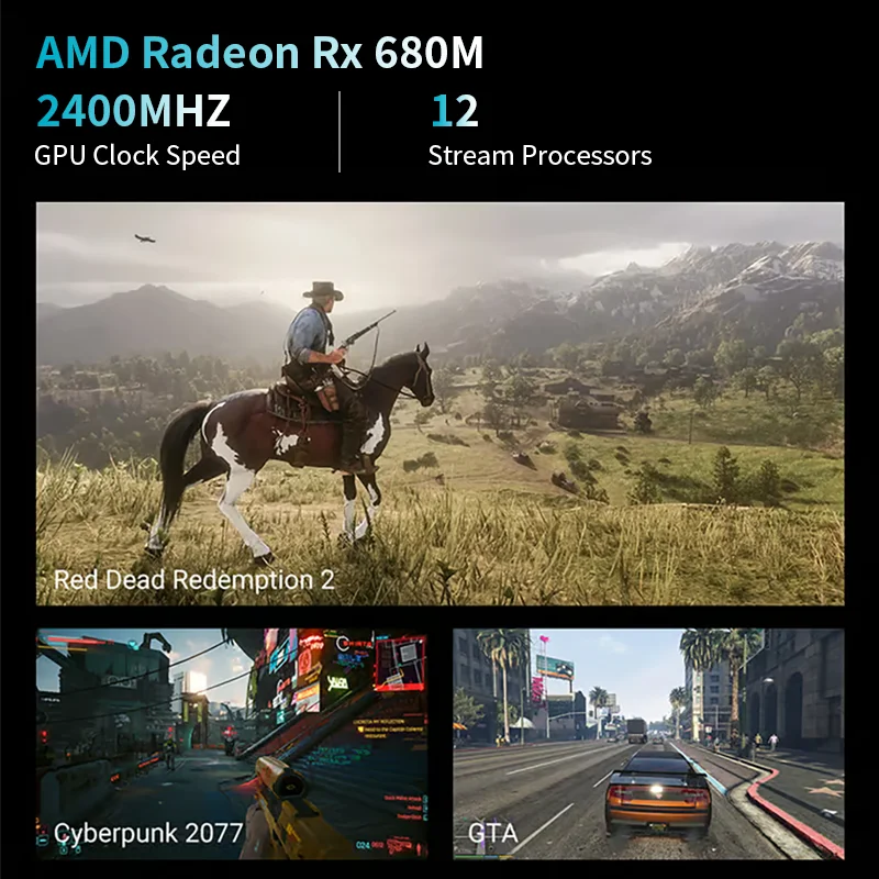 AMD 7 "pantalla Mini PC Ryzen 9 6900HX 8 Core DDR5 2xLAN 2,5G NVMe 2 * tipo C pequeño ordenador de oficina/hogar WiFi6 BT5.2 HD DP 7640HS - imagen 3