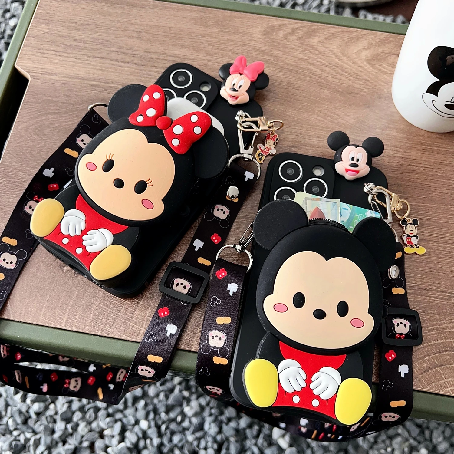 Minnie Mickey para OPPO Reno 4F 4lite 5lite 5 7 4G 8 4G 8T 10 10 11 PRo 11F 12 funda tipo billetera con cuerda - imagen 4