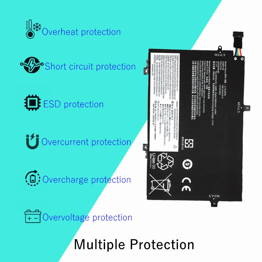 L17L3P52 01AV465 batería del ordenador portátil para Lenovo ThinkPad L480 L490 L580 L590 01AV463 L17M3P53 L17M3P54 01AV464 L17C3P52 L17L3P51 - imagen 5