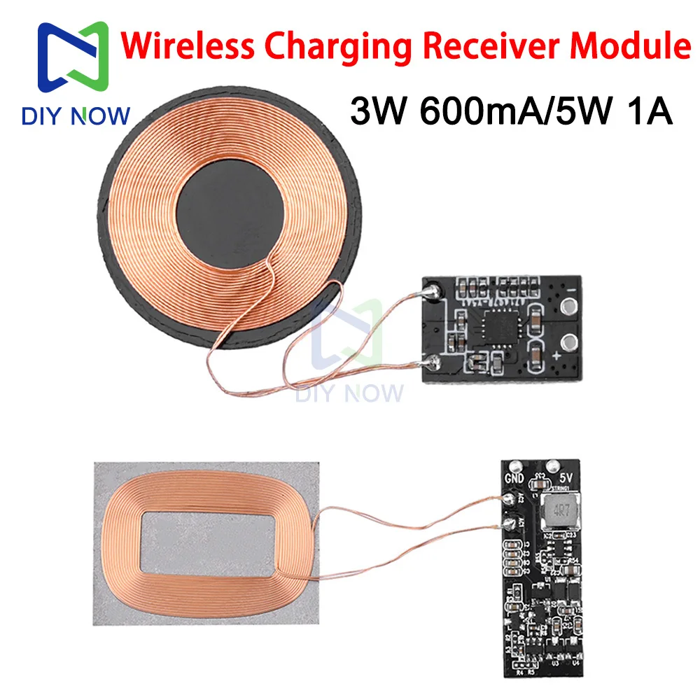 Módulo receptor de carga inalámbrica de 5W, 1A /3W, 600mA, bobina pequeña integrada, cargador inalámbrico de carga de 5V, placa PCBA para teléfonos Apple - imagen 2