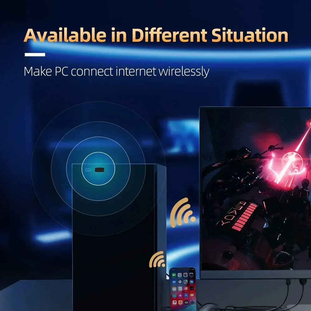 Adaptador inalámbrico USB WiFi N-150M, amplificador de red de 2,4 Ghz, USB 2,0, tarjeta receptora Wlan para PC/ordenador portátil para Win7/8/10/11, SIN controlador - imagen 3