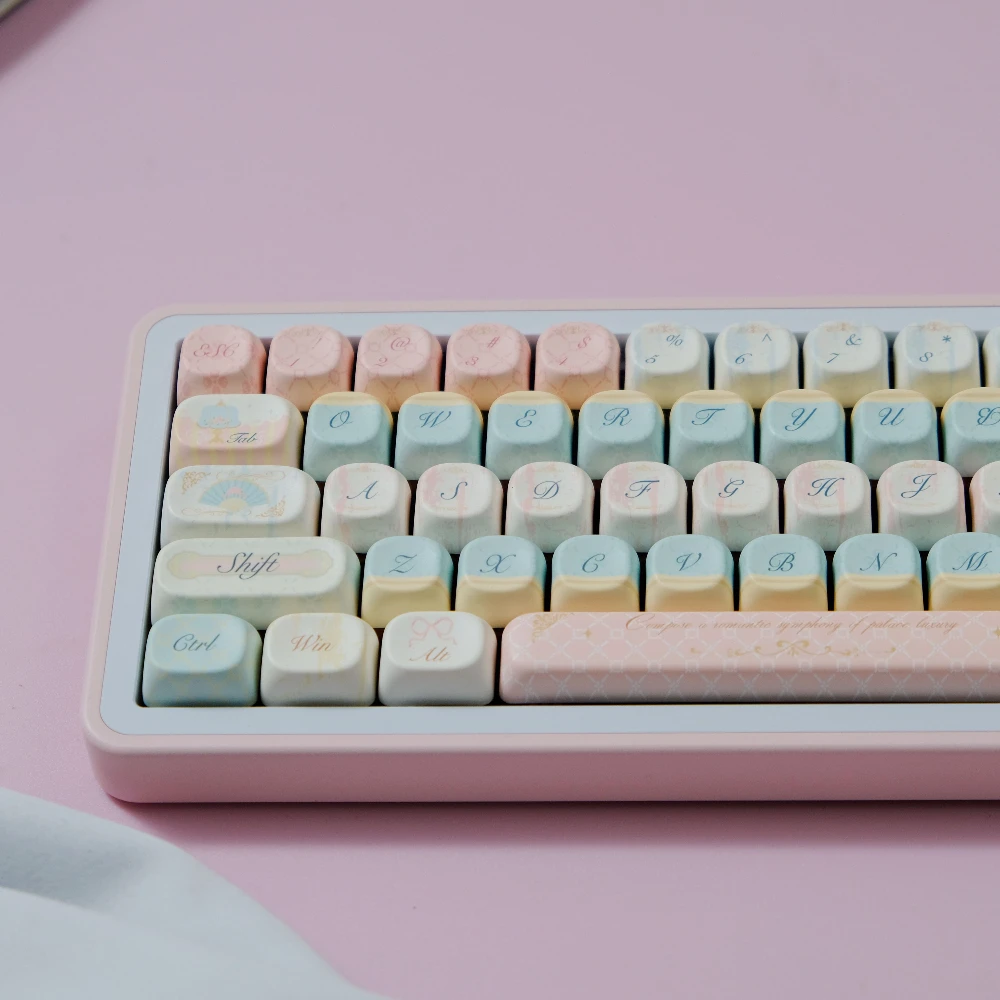 Teclas estilo rococó PBT, teclas de perfil Cherry/MOA, teclas de sublimación de tinte para teclado MX Switch Wooting GH60 61 67 87 96 980 - imagen 2