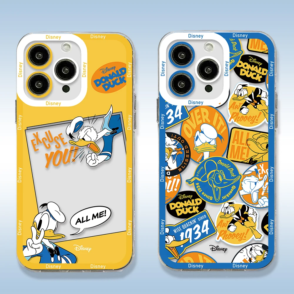 Bonita funda de teléfono Pato Donald para Xiaomi Redmi Note 13 12 12C 11 10 10C 13C 10s 9 9s 9A 9T 9C 8 7 Pro Max 4G 5G cubierta transparente - imagen 2