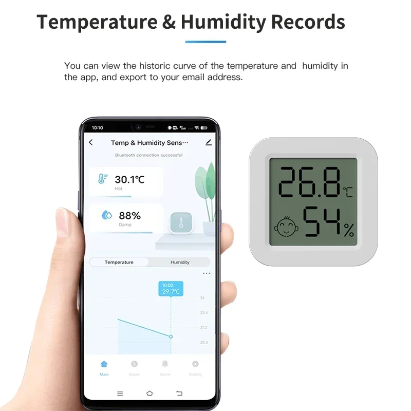 Sensor de temperatura y humedad con Bluetooth, termómetro LCD, Mini higrómetro eléctrico inteligente, aplicación de Control remoto para el hogar, Tuya, más nuevo - imagen 2