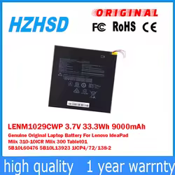 LENM1029CWP 3,7 V 33,3Wh 9000mAh batería Original y genuina para ordenador portátil Lenovo IdeaPad Miix 310-10ICR Miix 300 Tablet01 5B10L60476