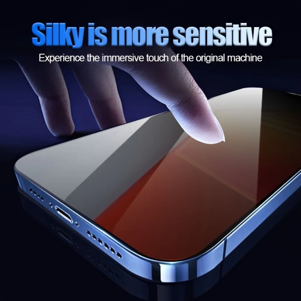 2 uds Protector de pantalla de cubierta completa para iPhone 16 15 14 Pro Max 16e 15 14 Plus 13 11 12 Pro XS XR sin polvo HD vidrio templado transparente - imagen 4