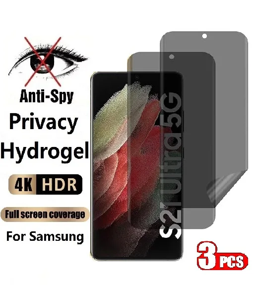 3 uds película de hidrogel de privacidad para Samsung Galaxy M02 M02S M12 M22 M62 M13 M23 M33 M04 M14 M34 M54 M53 M42 Protector de pantalla antiespía