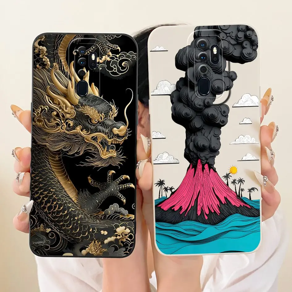 Funda para OPPO A5 A9 2020, funda a prueba de golpes, carcasas protectoras de silicona suave pintadas de lujo para teléfono OPPOA5 2020 OPPOA9 A11 - imagen 3