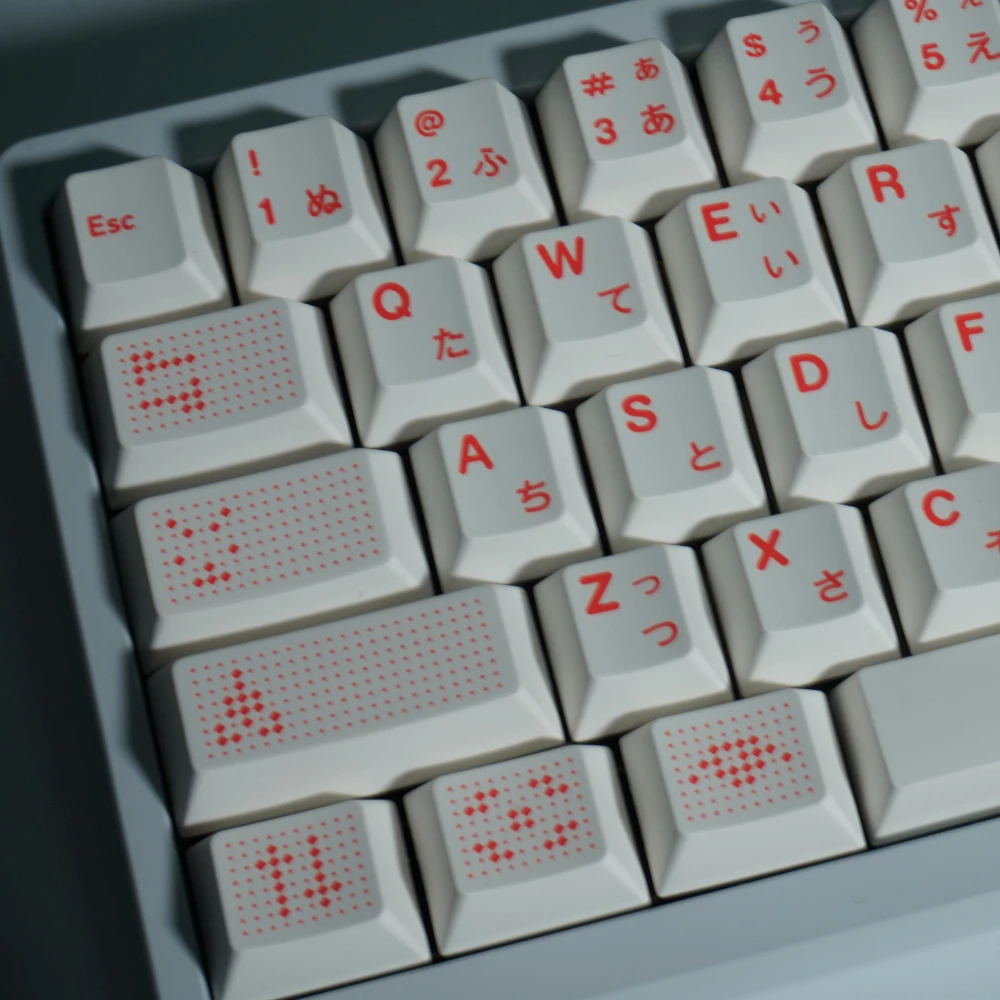 Teclas PBT AI, teclas japonesas blancas, tinte Sub Cherry, tapa de tecla de perfil para accesorios de teclado mecánico MX