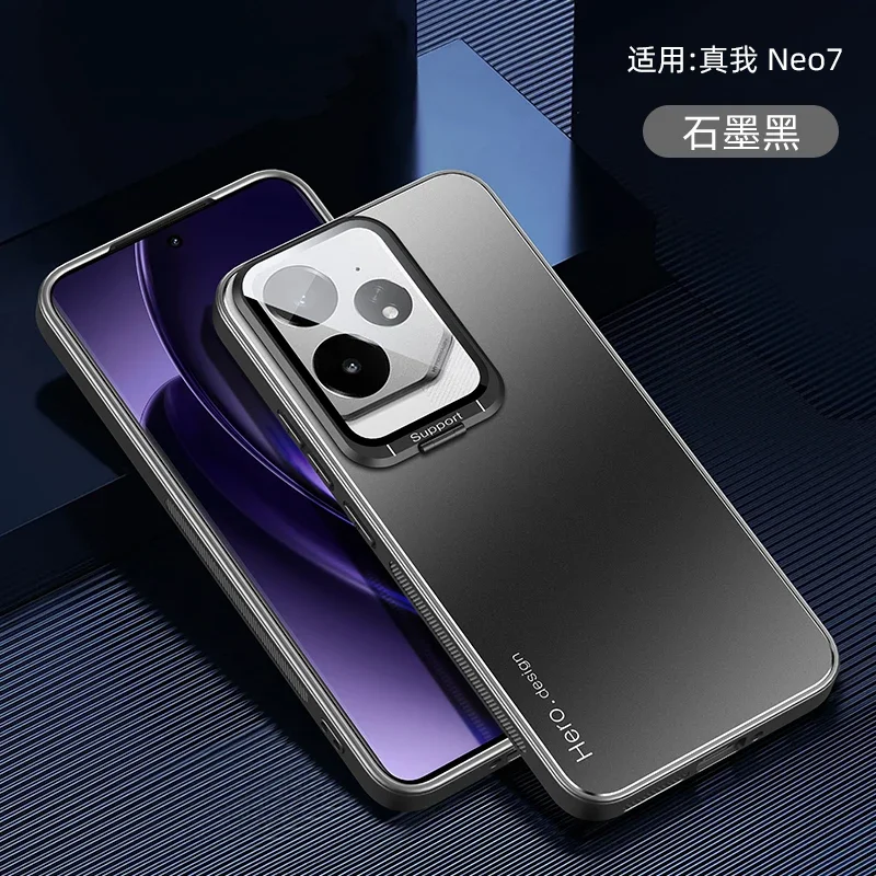 Para Realme NEO 7 funda de Metal lente soporte de cámara cubierta para Realme NEO7 GT 6T GT6 T NEO6 SE a prueba de golpes mate proteger funda con soporte