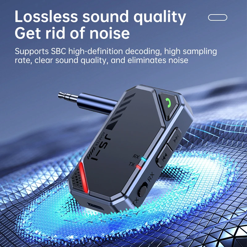 Bluetooth 5,4 2 en 1 transmisor receptor de Audio adaptador inalámbrico 3,5mm AUX para música de coche Audio Aux receptor de auriculares manos libres - imagen 3