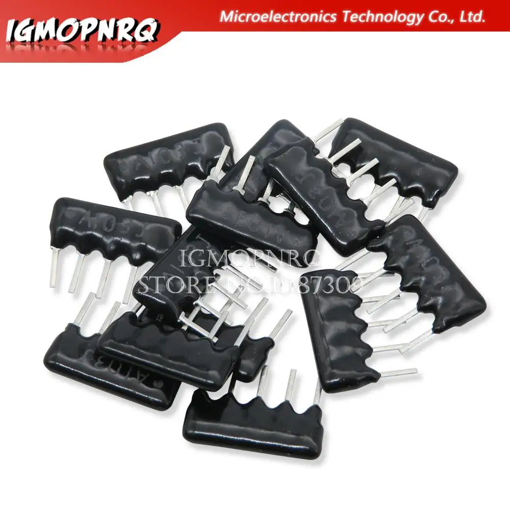 Resistencia de red de 10 piezas, 6 pines, 5 pines y 9 pines, matriz DIP 100, 220, 330, 470, 510, 680, 1K, 1,2 K, 1,5 K, 2,2 K, 3,3 K, 10K, 4,7 K, ohm, 6P - imagen 2