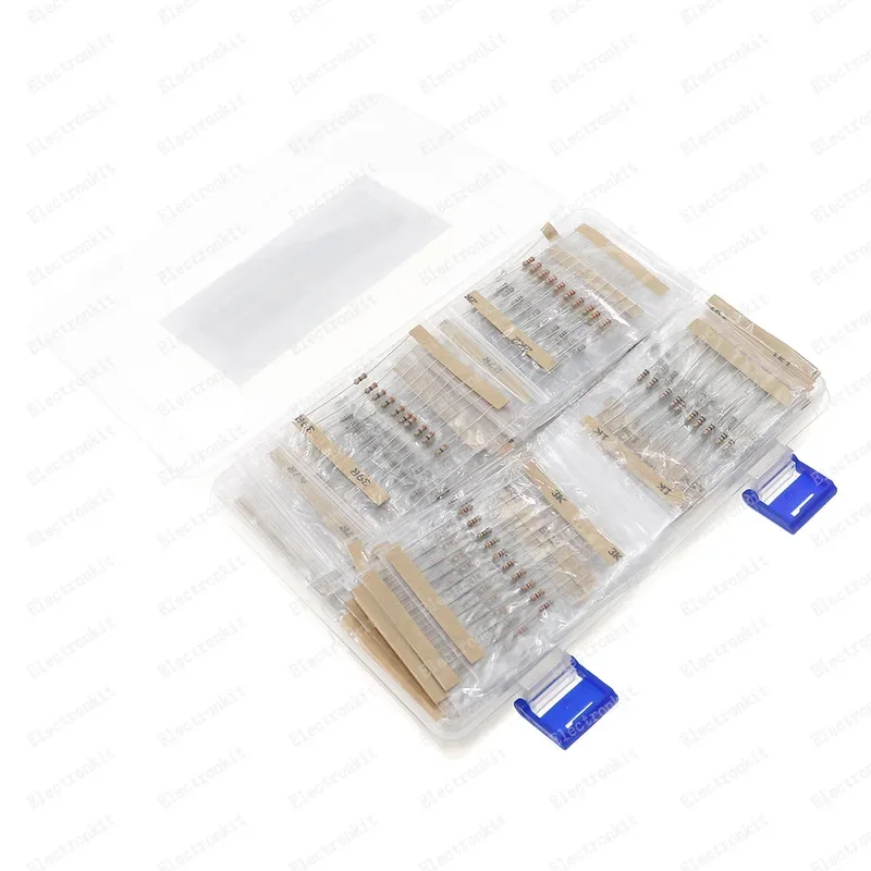 Kit surtido de resistencias de película de carbono, caja de componentes electrónicos, paquete de resistencias con bolsa de PE, 1700 piezas, 170 valor, 1/4W, 5% ohm -22M - imagen 3
