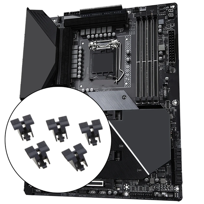 Placa base ordenador escritorio, ranura para tarjeta gráfica PCIE 16X con Clip fijación cola pez, reemplazo enchufe PCIE X16, 5 uds. - imagen 2