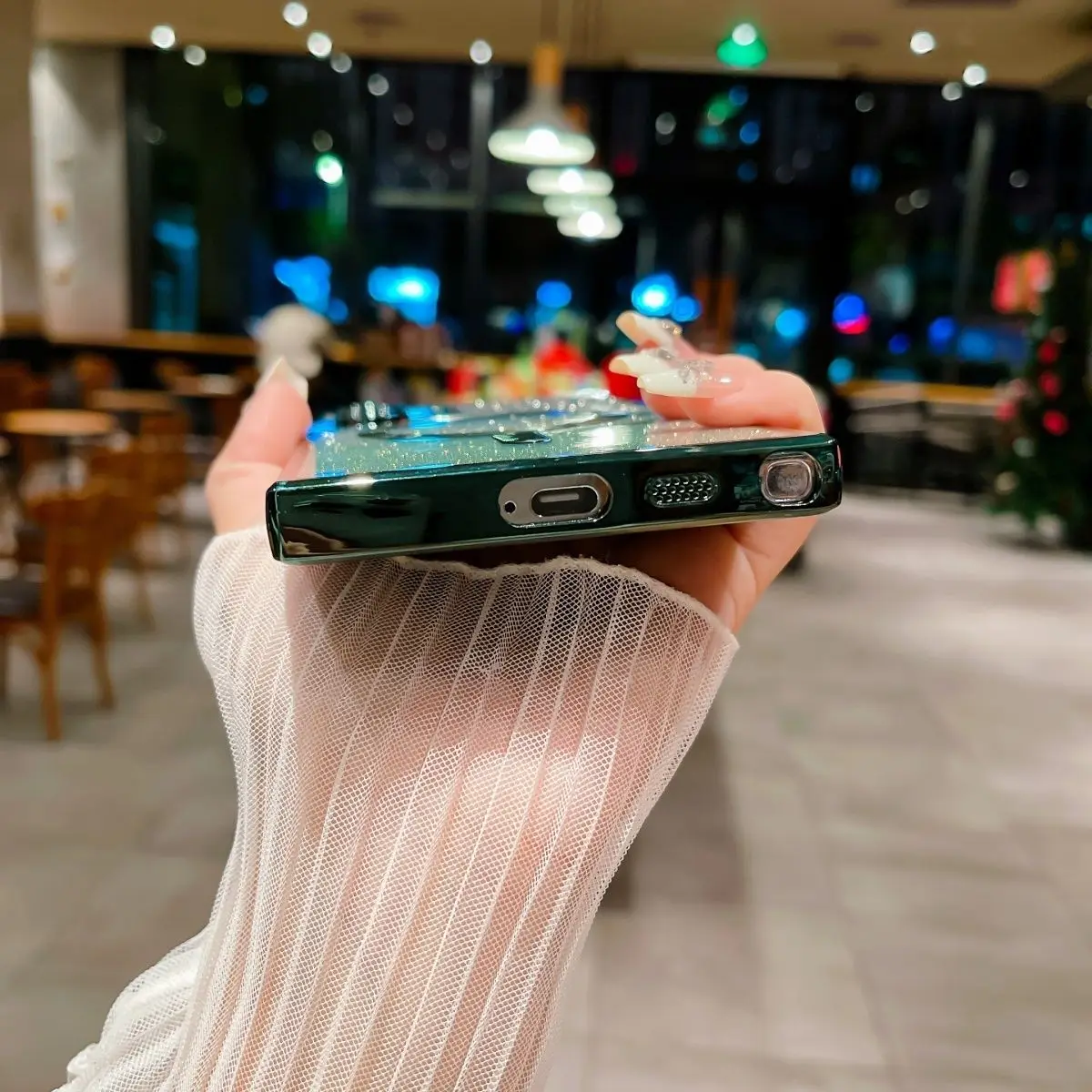 Funda magnética con purpurina chapada de lujo para Samsung Galaxy S21 FE S22 S23 S24 Ultra, funda de carga inalámbrica - imagen 5