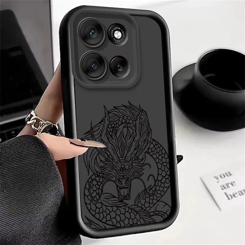 Para Motorola Moto G86 G56 G 86 G56 MotoG56 MotoG86 funda protectora suave de silicona funda de teléfono con diseño de dragón Dios Orient chino - imagen 5
