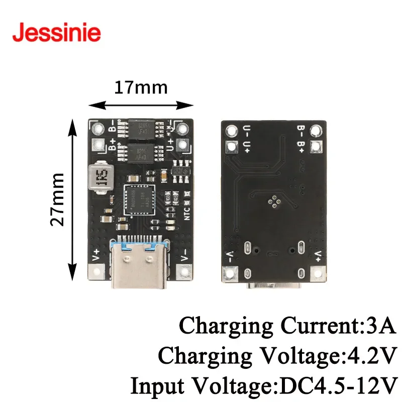 1-10 Uds 5V 2A 3A módulo de carga de energía reductor TYPE-C USB LiPo cargador de batería placa de circuito de protección DIY móvil - imagen 2