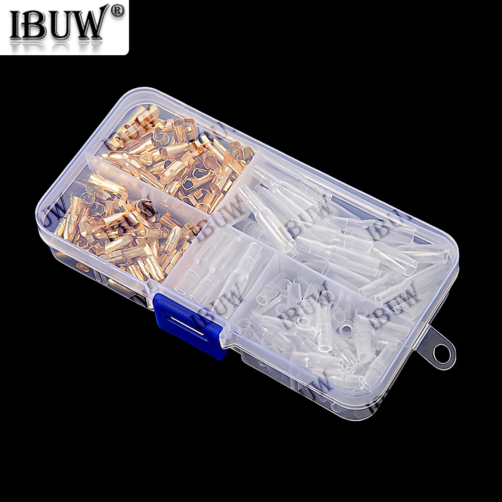 200 Uds conector de cable eléctrico de coche diámetro 4,0 terminal de engarzado tipo bala 4mm hembra macho terminal de prensa en frío funda protectora