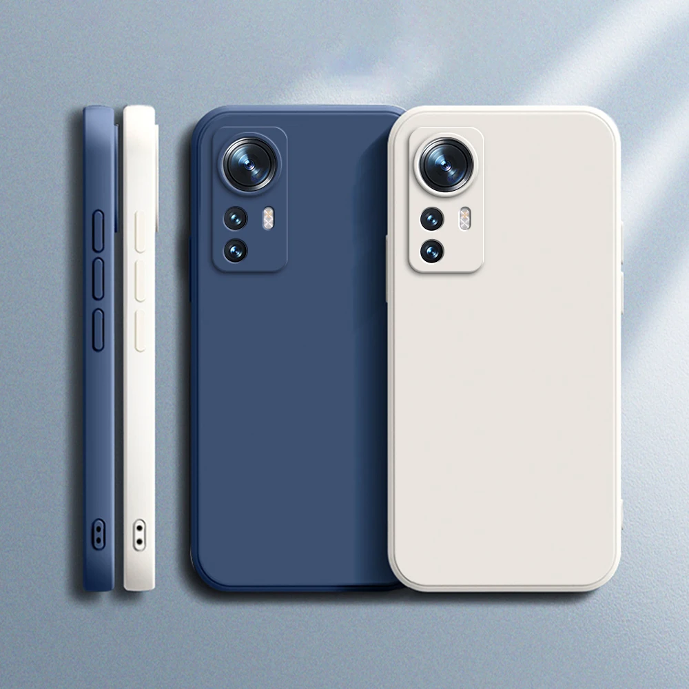 Fundas de lujo para Xiaomi Mi 12 12S 12T Pro 12X Ultra suave cuadrado mate silicona Mi 12 lite 5G protección de lente delgada funda Original