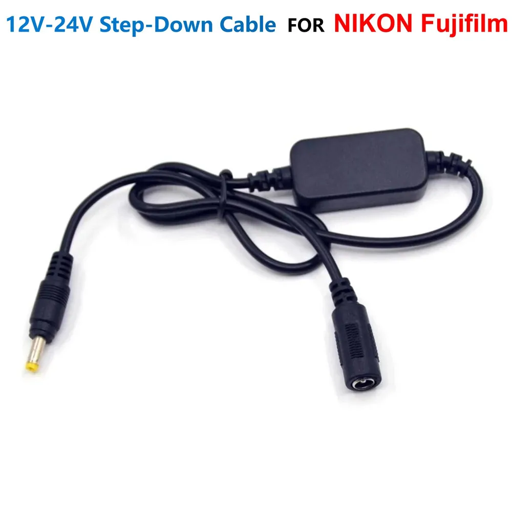 Cable reductor de 12V-24V EP5 EP-5A EP-5B EP-5F CP-W126 acoplador CC para ENEL9 EN-EL14 EN-EL15 EN-EL21 EN-EL24 NP-W126 batería falsa