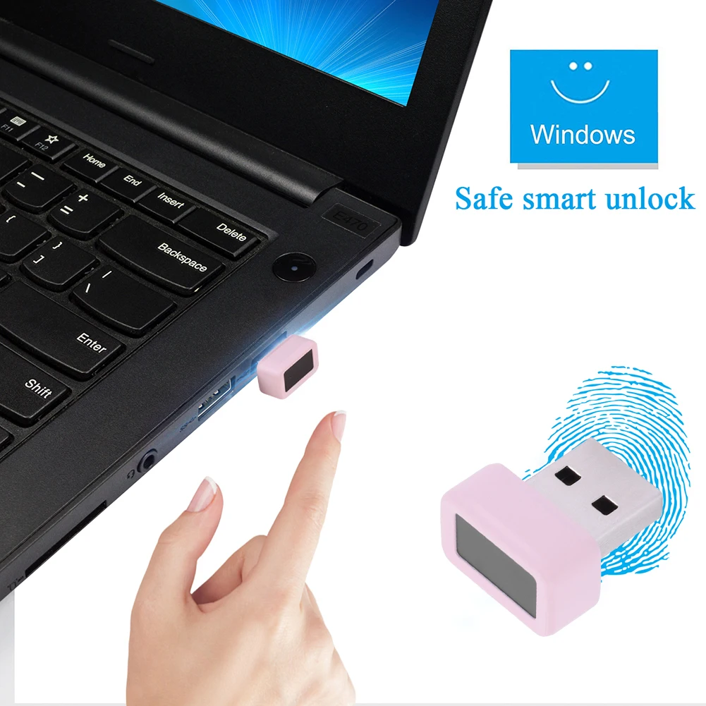 Lector de llaves de huellas dactilares USB, escáner biométrico de huellas dactilares, Anti-Spoofing, Windows Hello FIDO U2F, Mini llave de seguridad, Dongle - imagen 2
