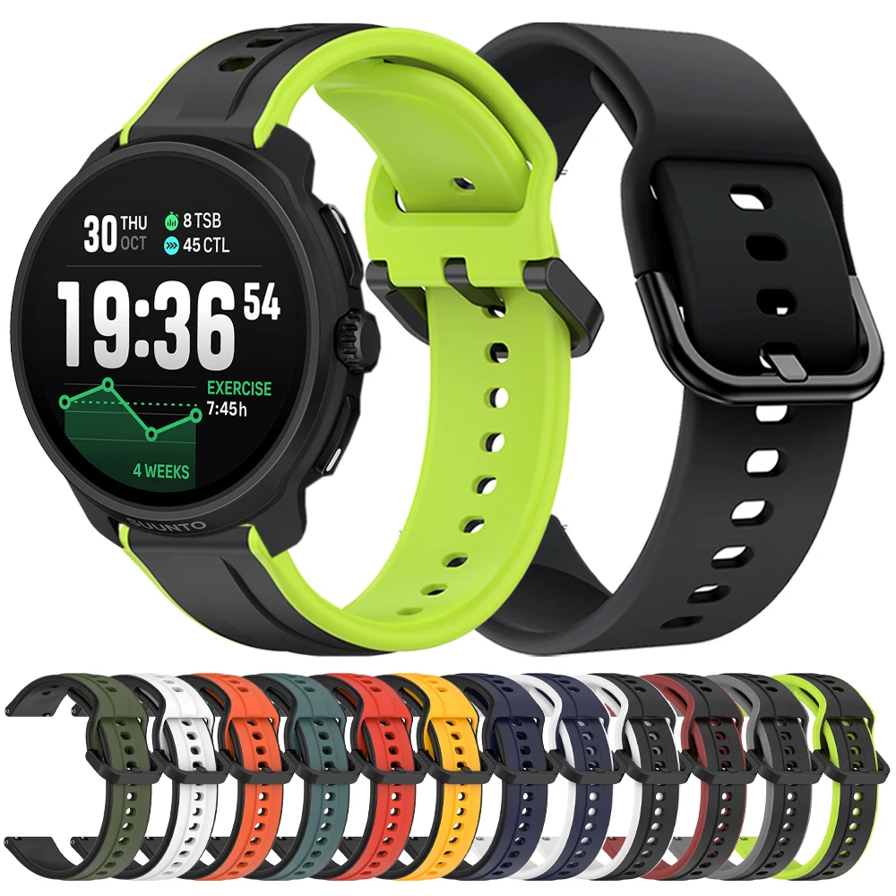 Pulsera deportiva de 22mm para SUUNTO RACE 2/S 9 PEAK PRO/DLC RACE VERTICAL OCEAN RUN, correa de repuesto para correa de silicona Polar Vantage M3