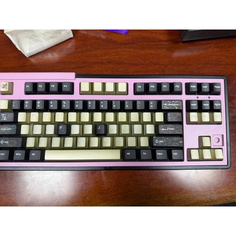 Sanmu periférico negro oro imitación ánodo fuegos artificiales conjunto completo cereza perfil 87 con textura de Metal teclas aleación de Zinc regalo - imagen 2