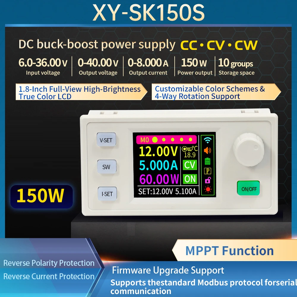 SK60S/SK150S CNC regulador de voltaje CC ajustable fuente de alimentación corriente de voltaje constante Anti-reverso MPPT módulo Buck 60W/150W