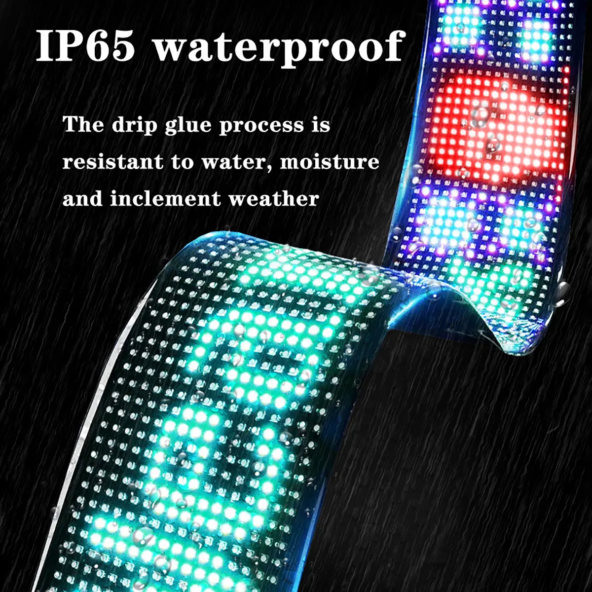 Panel de píxeles de matriz LED para coche, iluminación RGB divertida DIY, tablero de texto en desplazamiento de Graffiti, pantalla publicitaria para parabrisas, Control por aplicación - imagen 5