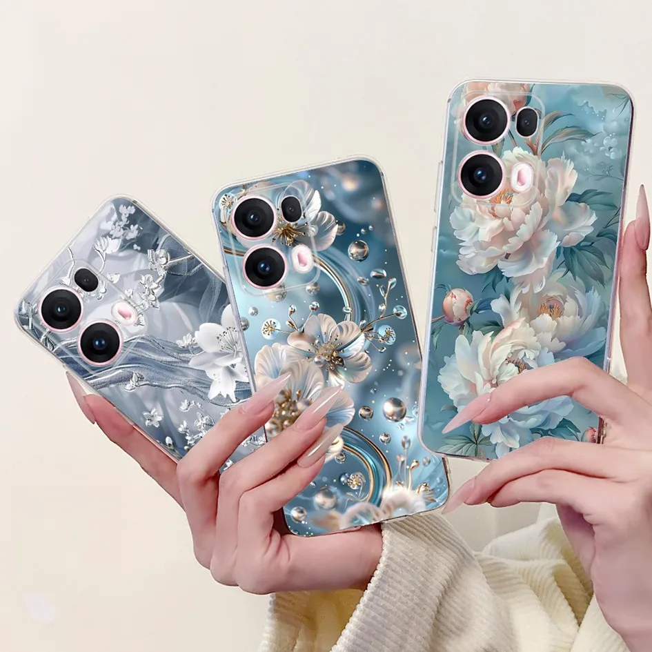 Para OPPO Reno 13 Pro 5G Funda nueva moda pintada suave transparente silicona teléfono contraportada para OPPO Reno 13 Funda Reno13 13Pro parachoques - imagen 3