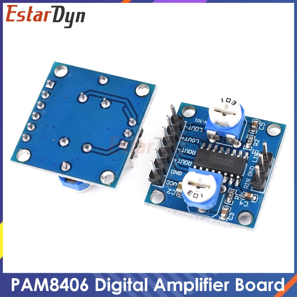 Placa amplificadora PAM8406 Clase D, módulo de Audio estéreo de 5W + 5W con Control de volumen para altavoz DIY, caja de sonido portátil