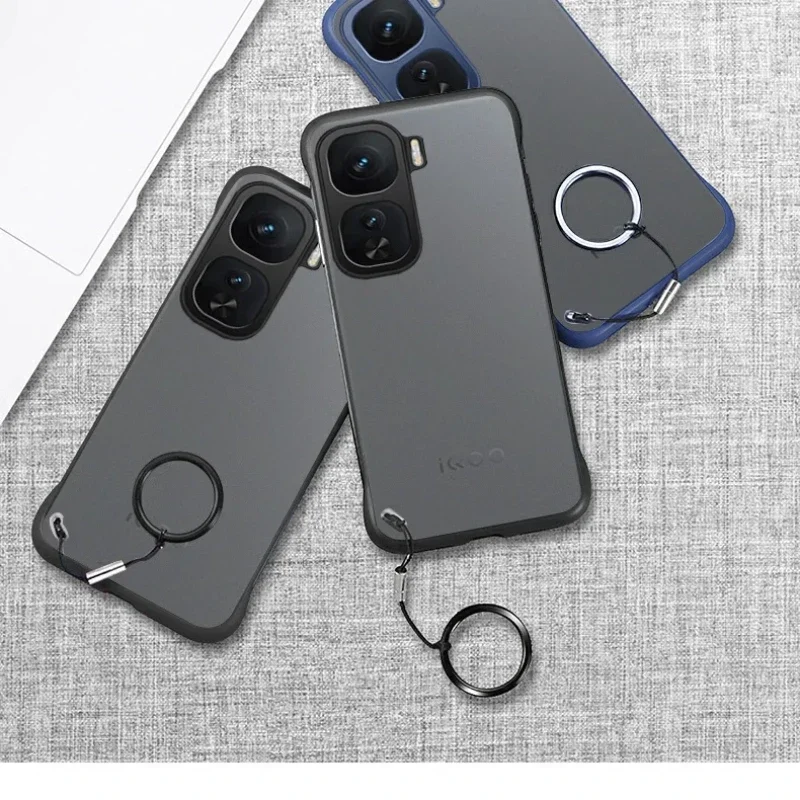 Para IQOO Neo 10 Pro funda con anillo sin marco mate PC cubierta de protección dura para IQOO Neo 9S Pro Plus Neo9 8 Pro funda de teléfono parachoques - imagen 3