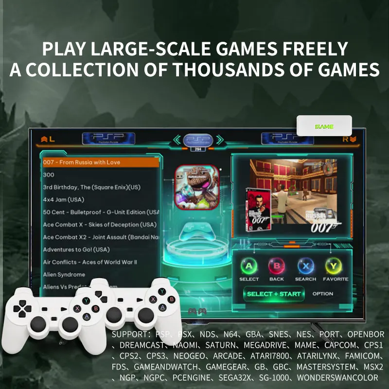 Coopleme-consola de videojuegos X7, 128G, 256G, sistema Linux Y7, 4K, LPDDR4, 2GB, TV Box, controlador inalámbrico, Retro Game 10000 + compatible con PSP - imagen 3