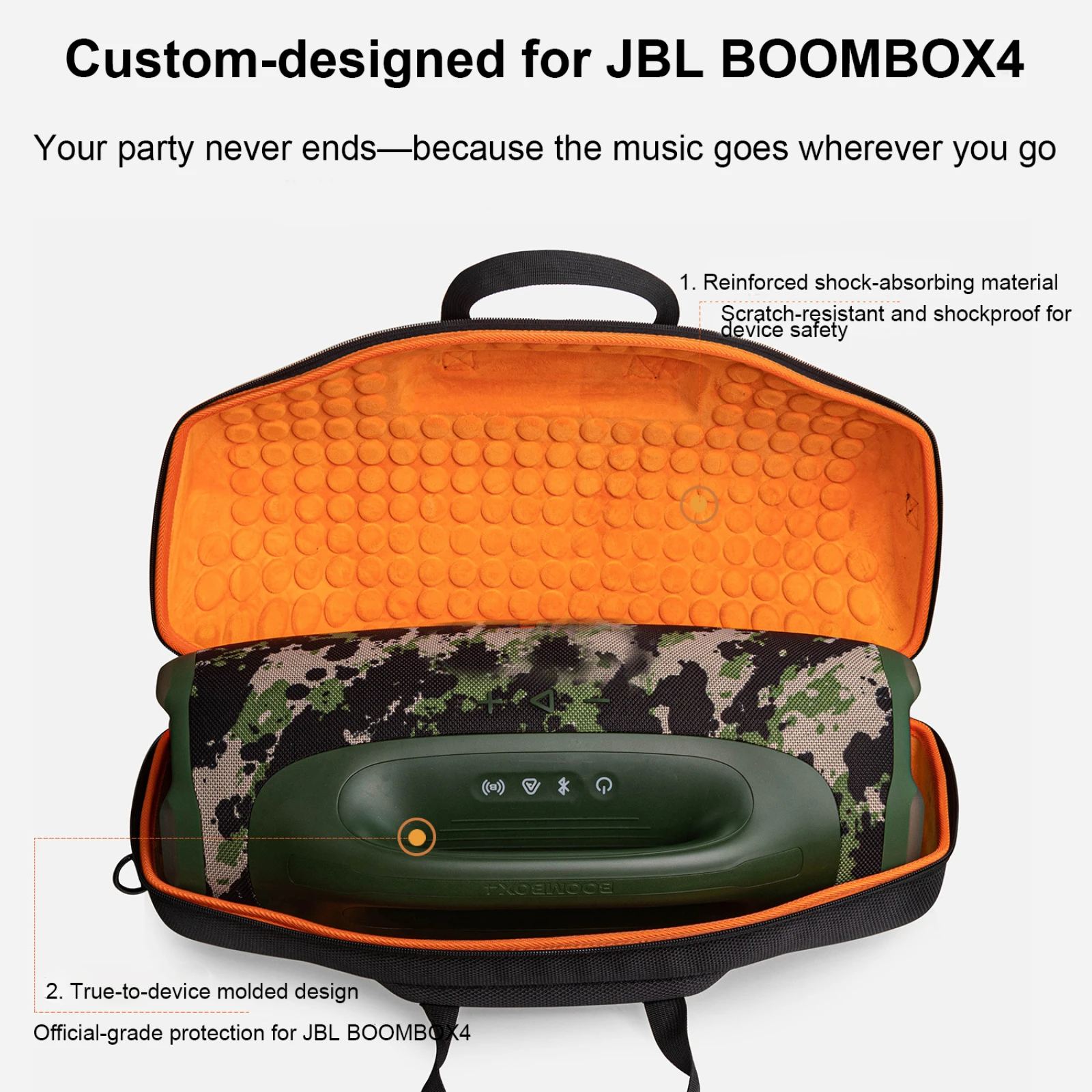 Estuche de transporte para JBL BOOMBOX 4, bolsa de viaje dura de EVA para altavoz, bolsa de almacenamiento para accesorios JBL BOOMBOX 4 - imagen 4