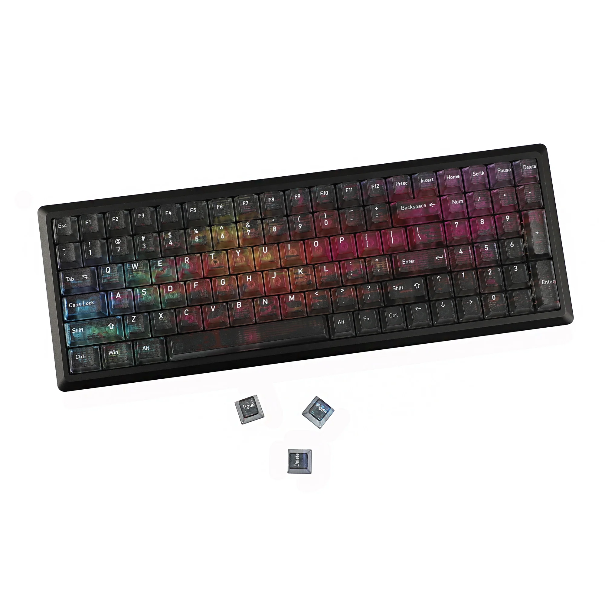 YMDK 115 teclas gradiente de Color leche gelatina uvas Cola cereza perfil PC teclas esmeriladas para teclado mecánico MX 61/87/104/108 - imagen 3