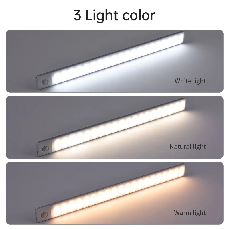 Luz LED nocturna inalámbrica con Sensor de movimiento, lámpara de noche recargable por USB, lámpara de armario, retroiluminación para cocina led - imagen 5