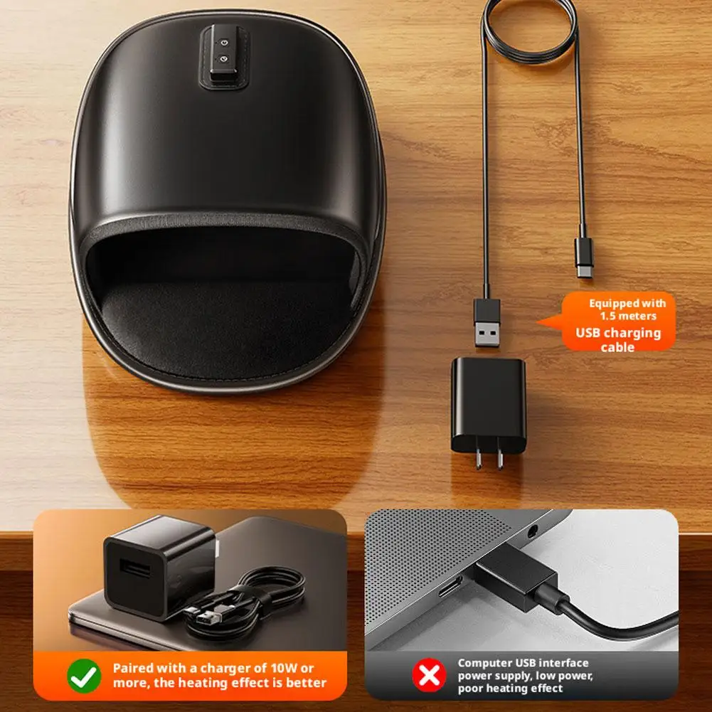 Alfombrilla de ratón con calefacción USB, calentador de manos, 3 temperaturas, 3 temporizador, ajustable, invierno, excelentes regalos para usuarios de PC, hombres y mujeres para todos los ratones - imagen 4