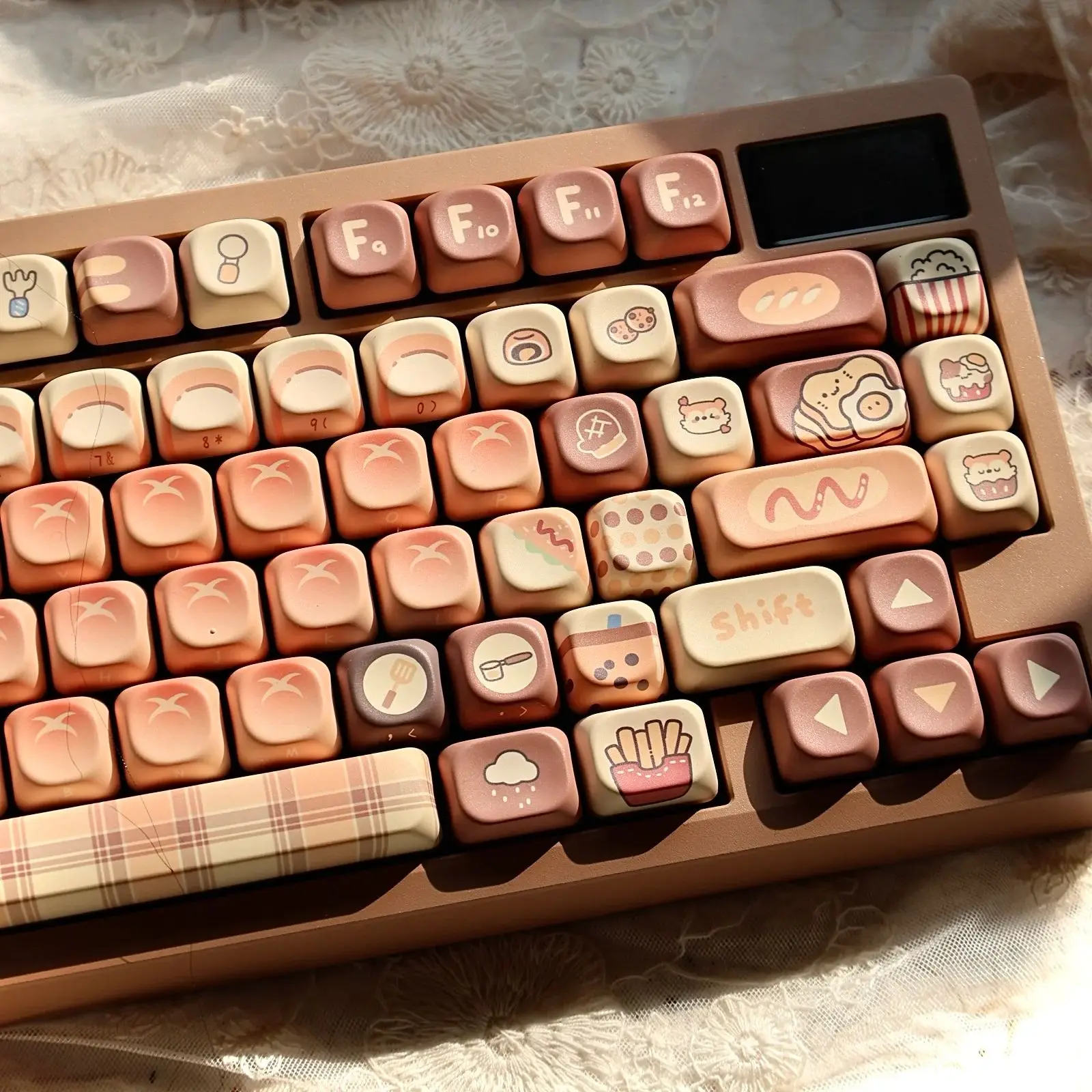 Tecla Retro con diseño de Alicia, bonito pan de Chocolate con degradado, tema delicioso, 2,25/2,75Ul, tecla de entrada, 133 teclas, para Aulat/lluvia 75 - imagen 2