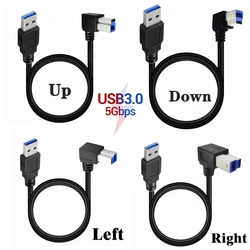 Cable USB 3.0 A-B Angular para Monitores e Impresoras